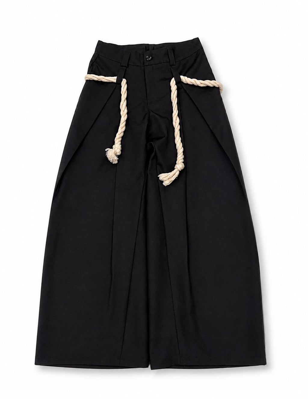 PLEATED TIED PANTS NEGRO