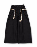 PLEATED TIED PANTS NEGRO