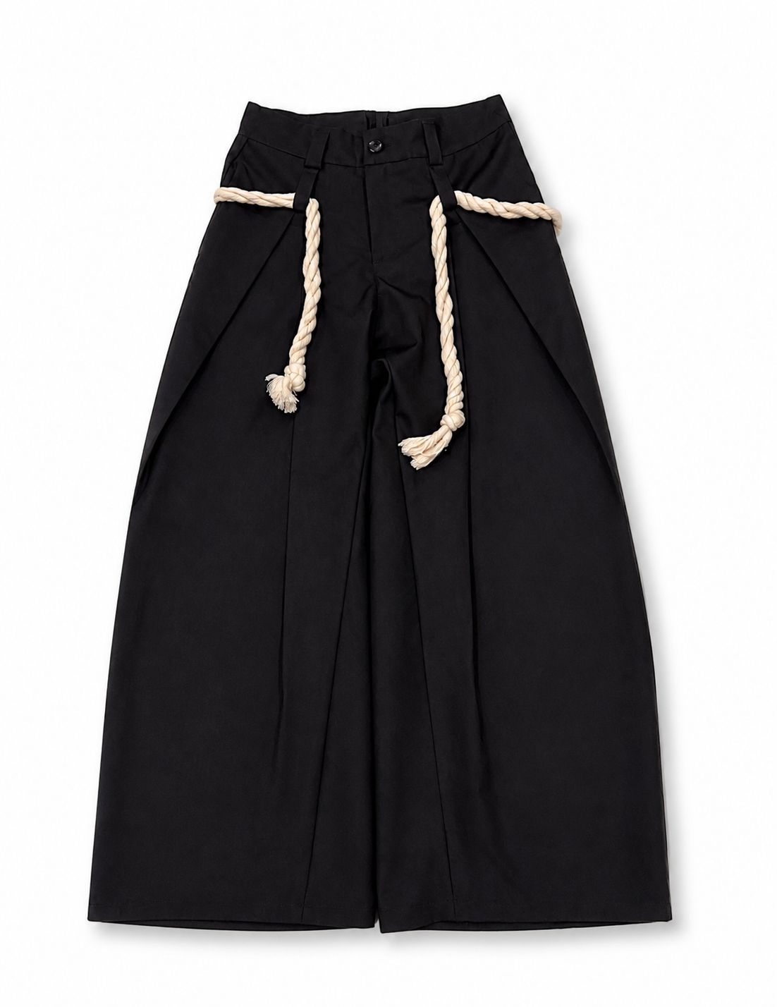 PLEATED TIED PANTS NEGRO
